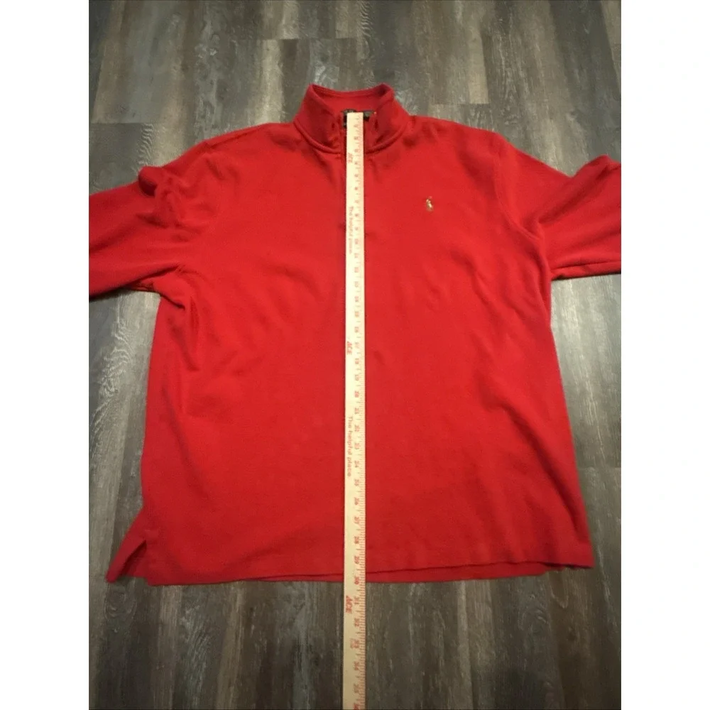 Polo Ralph Lauren Estate Rib 1/4 Zip Pullover Sweater Red Men's XXL Pony Logo
